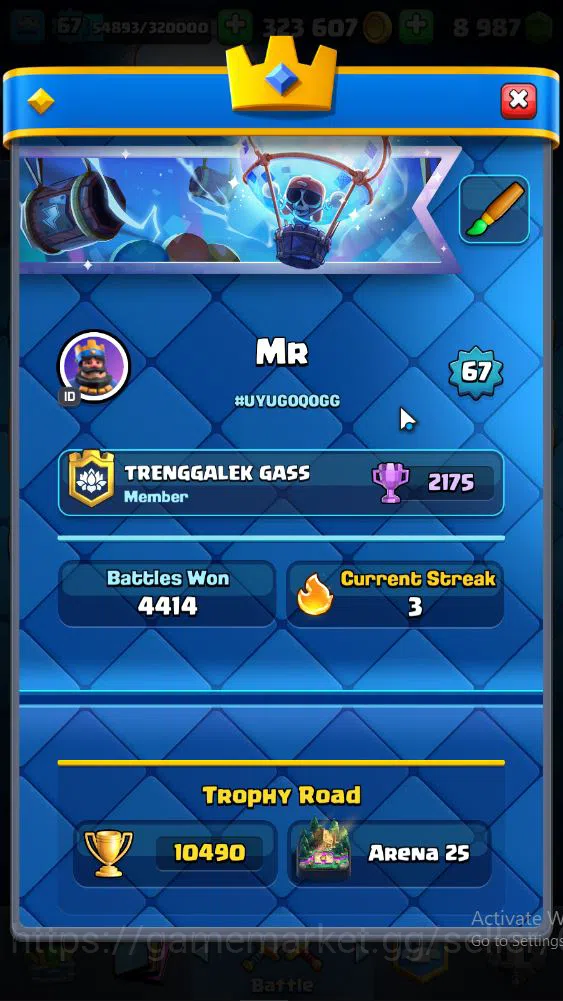 Clash Royale Accounts Lvl 67|Trophy 10457|KTL 15|Limited Skin|Card 121|3 image 2