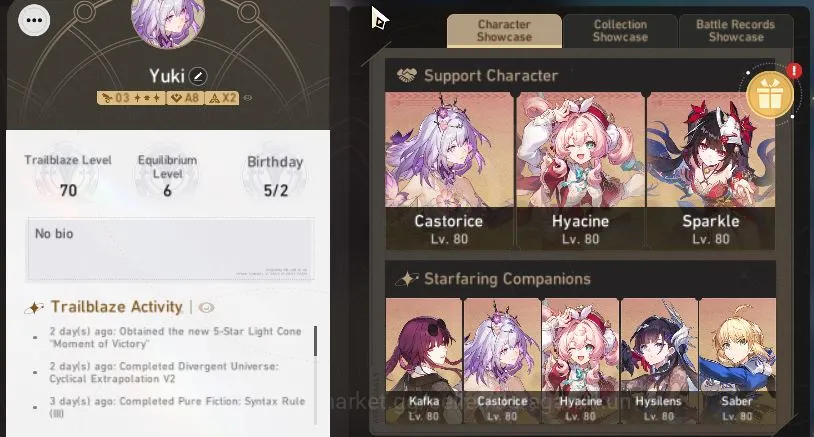 Honkai Star Rail Accounts Mid Game Asia|TL 70|11 Limited|Casto,Saber,Hyacine,RuanMei,Danheng PT,Hysilence,etc|MC 2