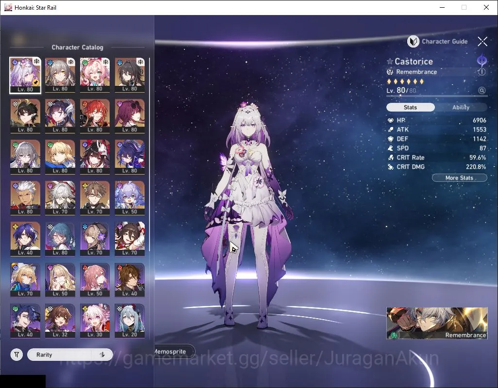 Honkai Star Rail Accounts Mid Game Asia|TL 70|11 Limited|Casto,Saber,Hyacine,RuanMei,Danheng PT,Hysilence,etc|MC 3