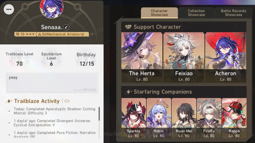 Honkai Star Rail Mid Game ASIA [TL69] 12 Limited + 1 Sign(Feixao+Sign,TheHer image 1