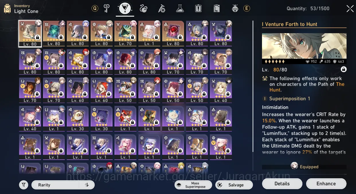 Honkai Star Rail Accounts Mid Game ASIA [TL69] 12 Limited + 1 Sign(Feixao+Sign,TheHerta,3B,Aventurine,Robin,Acheron,Rappa 3