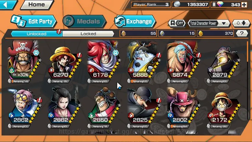 One Piece Bounty Rush Accounts Global|Best Starter|3 META EX|Jaygarcia Saturn, Bo image 4