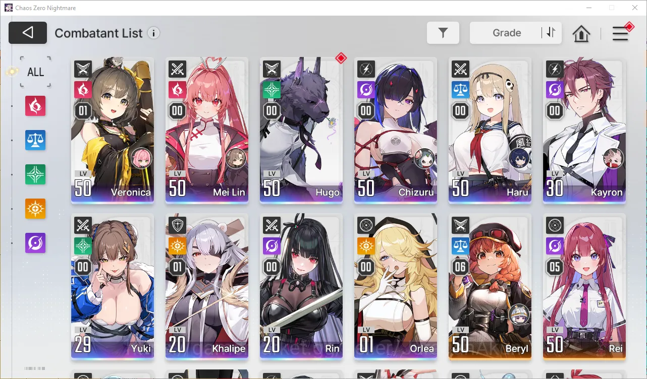 Chaos Zero Nightmare Accounts GLOBAL Lv46| 10 SSR 3 Limit 5