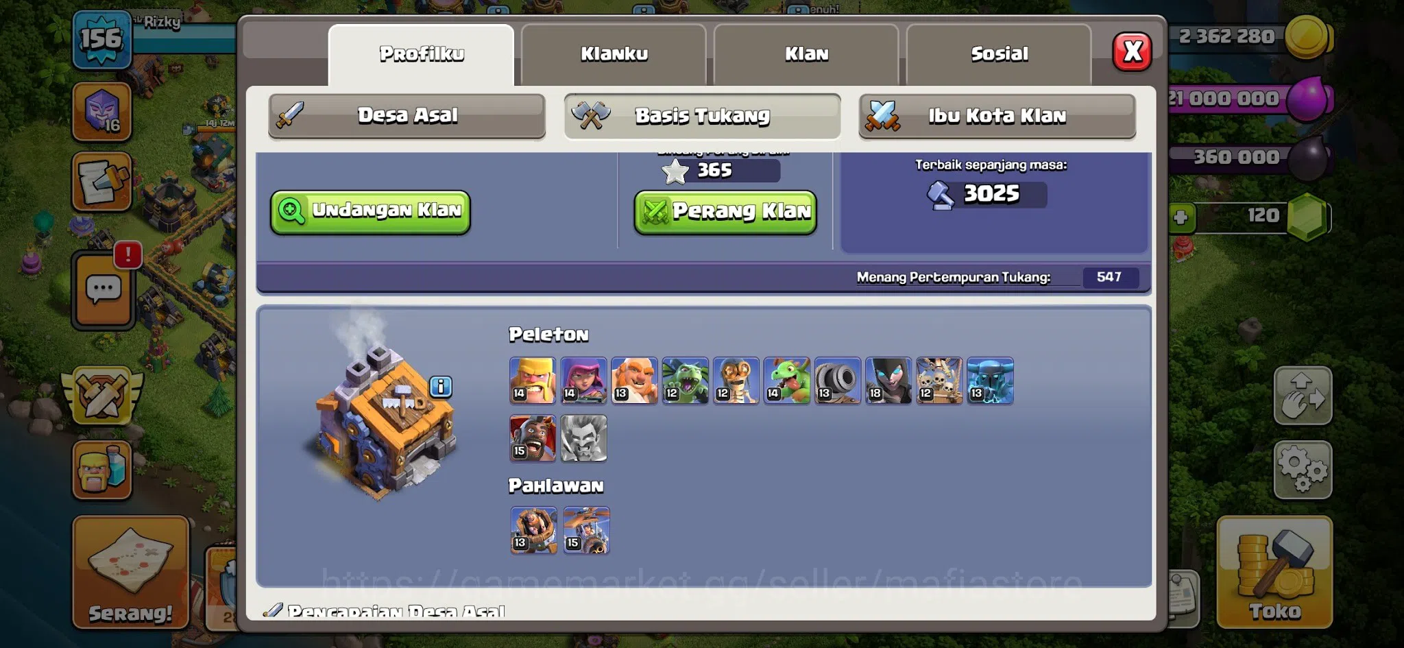 Clash of Clans Accounts TH13 MAX AQ 80 RC 30, GW 54 Heroes, 5 Pets inc. Un image 2