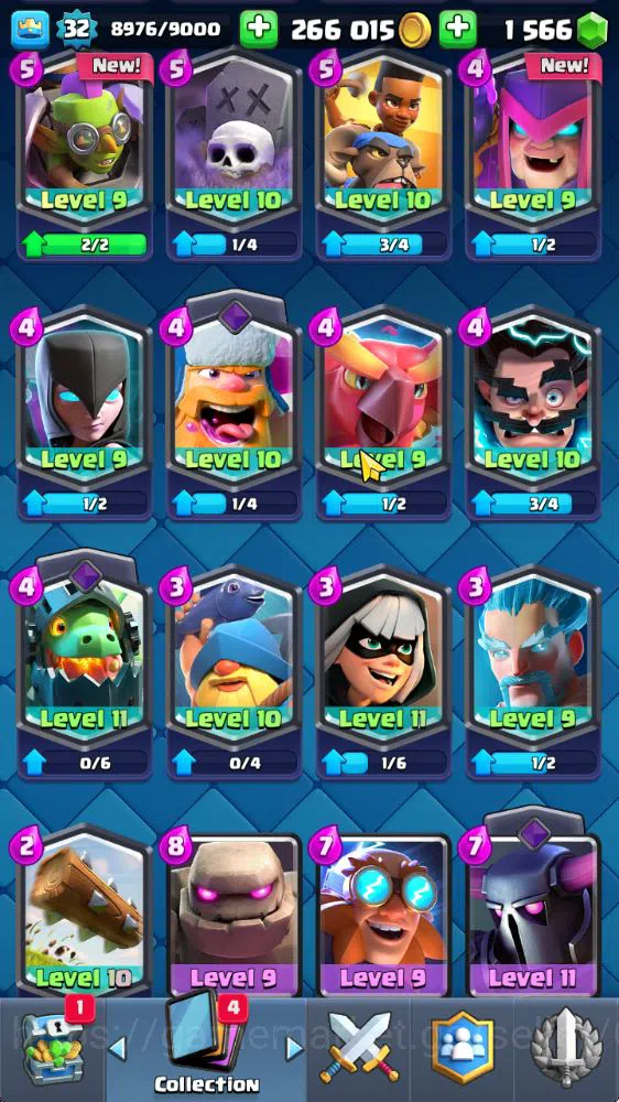 Clash Royale Accounts Midgame Lvl 32|Trophy 5712|KTL 11|Limited Skin|Card 108|7 Evo 1 Champ 16 Legend,32 Epic,30 Rare,29 13