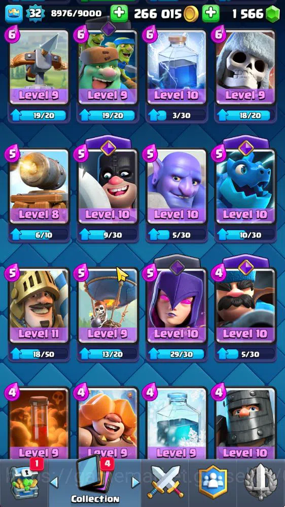 Clash Royale Accounts Midgame Lvl 32|Trophy 5712|KTL 11|Limited Skin|Card 108|7 Evo 1 Champ 16 Legend,32 Epic,30 Rare,29 14
