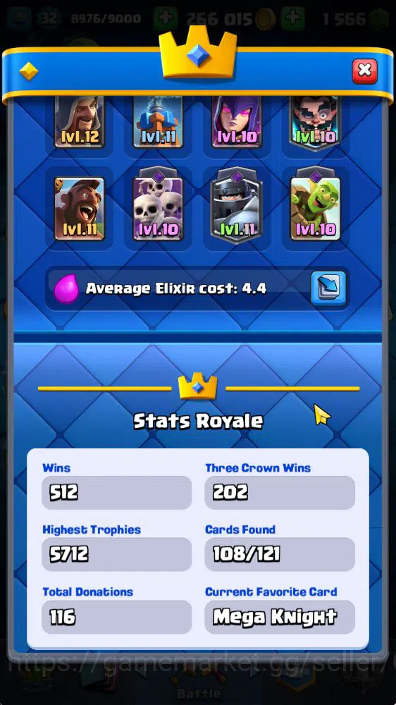 Clash Royale Accounts Midgame Lvl 32|Trophy 5712|KTL 11|Limited Skin|Card 108|7 Evo 1 Champ 16 Legend,32 Epic,30 Rare,29 3