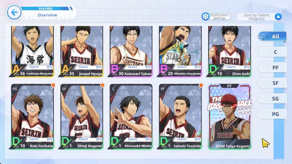 Kuroko's Basketball Street Rivals Accounts SEA|SV22|Lv31|Taiga Kagami A6,Daiki Aomine A6,Tets image 3