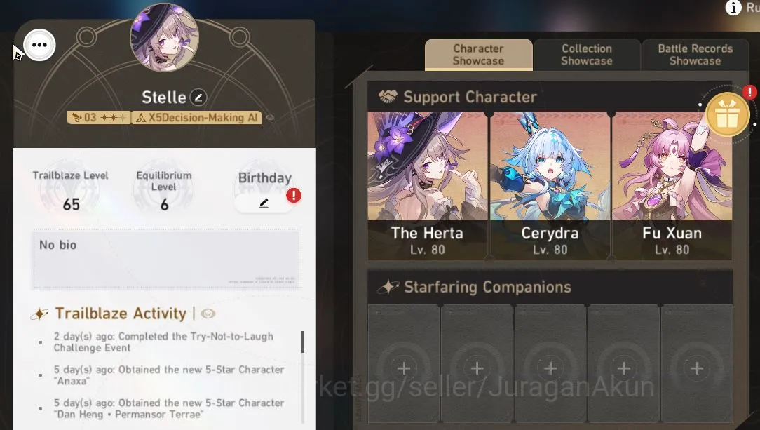 Honkai Star Rail Mid Game ASIA [TL65] 5 Limited (CerydraE1,The Herta)+Sign [ image 1