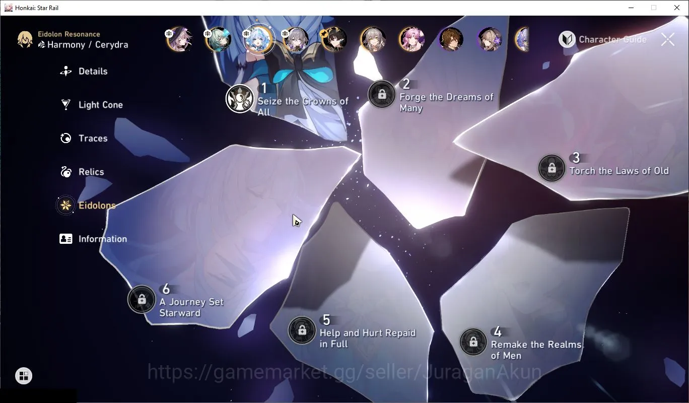Honkai Star Rail Accounts Mid Game ASIA [TL65] 5 Limited (CerydraE1,The Herta)+Sign [Anaxa,Dan HengPT,Archer,etc] |MC 9