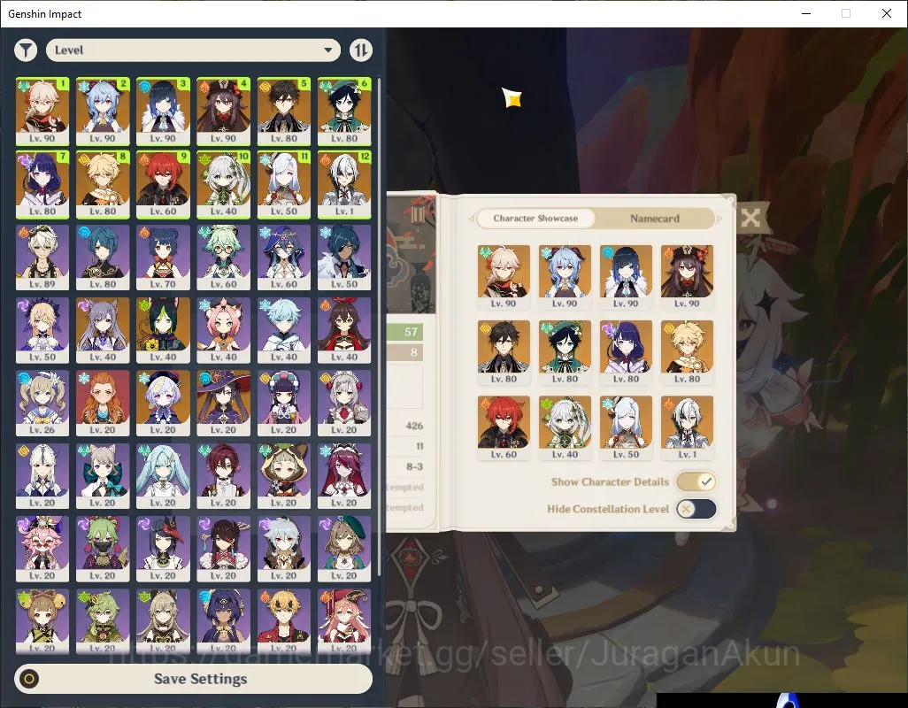 Genshin Impact Accounts Mid Game ASIA|AR 57|10 Limit+ 4[5 Star Weapon]|Yelan,Raiden,Ganyu,Kazuha,Senhe,Arlechino|Low 4