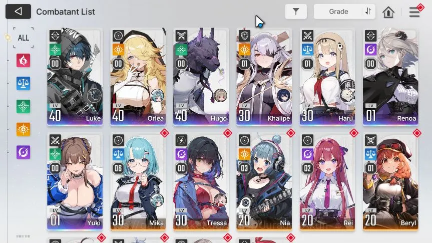 Chaos Zero Nightmare Accounts GLOBAL|Lv 31|7 SSR(Khalipe M1,Haru M1,Luke,Orlea,Hugo,Renoa,Yuki)+ 9SR(Mika M6,Nia M3,Etc)+17 4