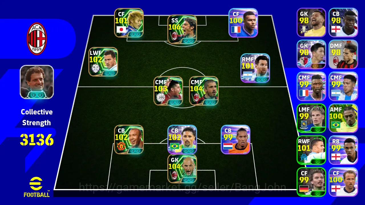 power 3136 | rui costa epic db gattuso epic db abbiati epic db | EFB134B eFootball Others power 3136 | rui costa epic db gattuso epic db abb image 1
