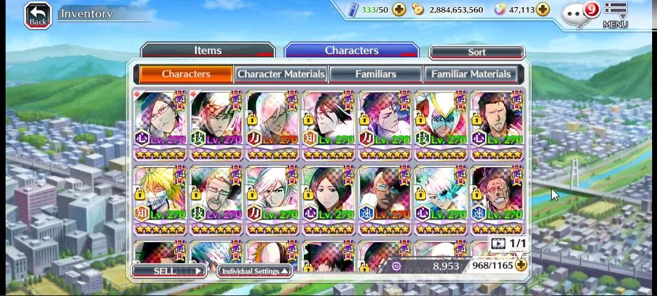 Bleach: Brave Souls Accounts High-End [GLOBAL]|47K Orb|5 MT(Uryu+Renji TYBW25,Robert,Aizen,Orihime),Kenpachi 2