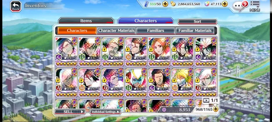 Bleach: Brave Souls Accounts High-End [GLOBAL]|47K Orb|5 MT(Uryu+Renji TYBW25,Robert,Aizen,Orihime),Kenpachi 3