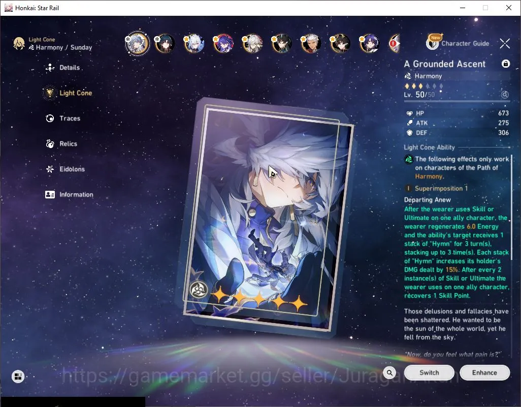 Honkai Star Rail Accounts Mid Game ASIA |TL 68|10 Limited|Sunday+Sign [Jingliu E1,Luocha,Acheron,Jing Yuan,Silver Wolf 5