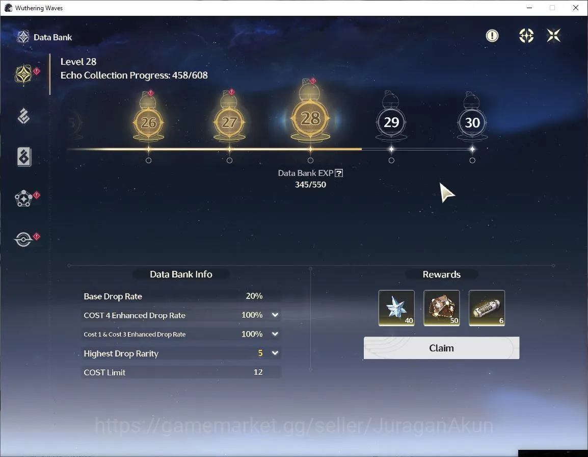 Wuthering Waves Accounts Mid-Game NA | UL 45 | 3 Limit | [Cartethyia,Ciaccona,Shorekeeper]+Sign | DB Lv28 | MC Female | Log 2
