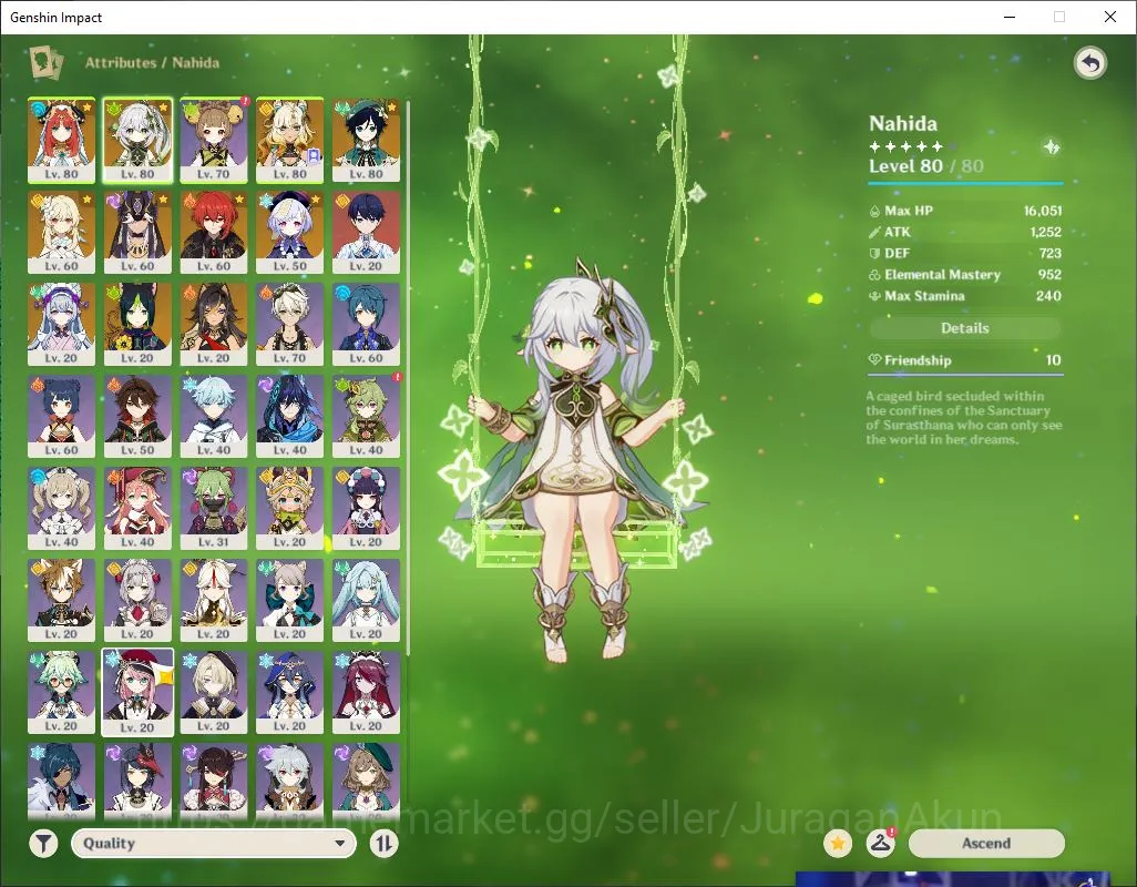 Genshin Impact Accounts Mid Game ASIA|AR 54| 5 Limited+1 [5 Star's Weapon]|Xilonen,Nilou,Nahida,Venti,Cyno|Mc Female|Take 2