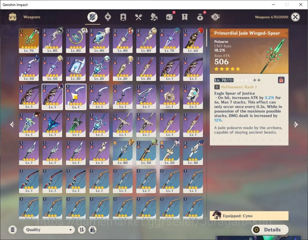 Genshin Impact Accounts Mid Game ASIA|AR 54| 5 Limited+1 [5 Star's Weapon]|Xilonen,Nilou,Nahida,Venti,Cyno|Mc Female|Take 6