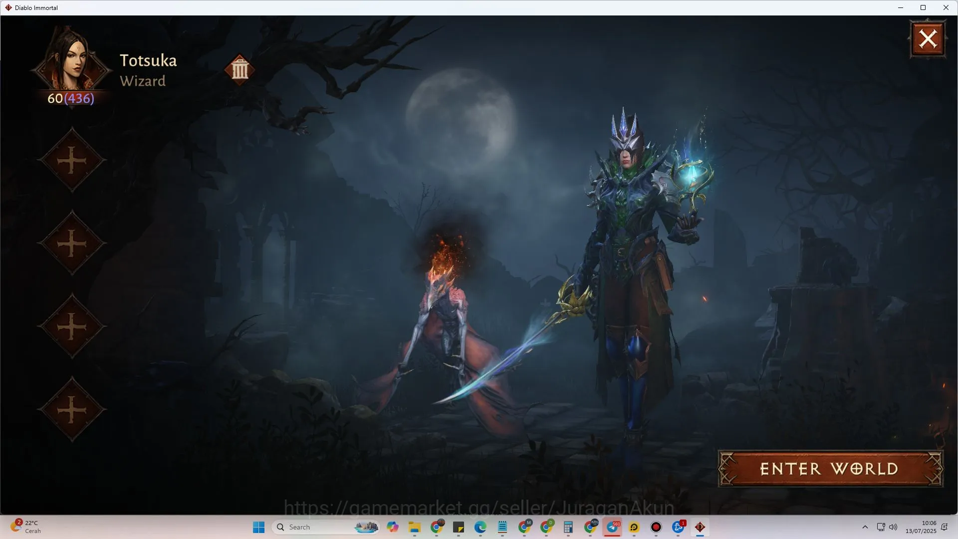 Diablo Immortal Accounts Mid-Tier SEA - Gillian |Lv 60 (436) Wizard 23,928 CR |Reso 615|Many Resource | Check SS (DI811) 2