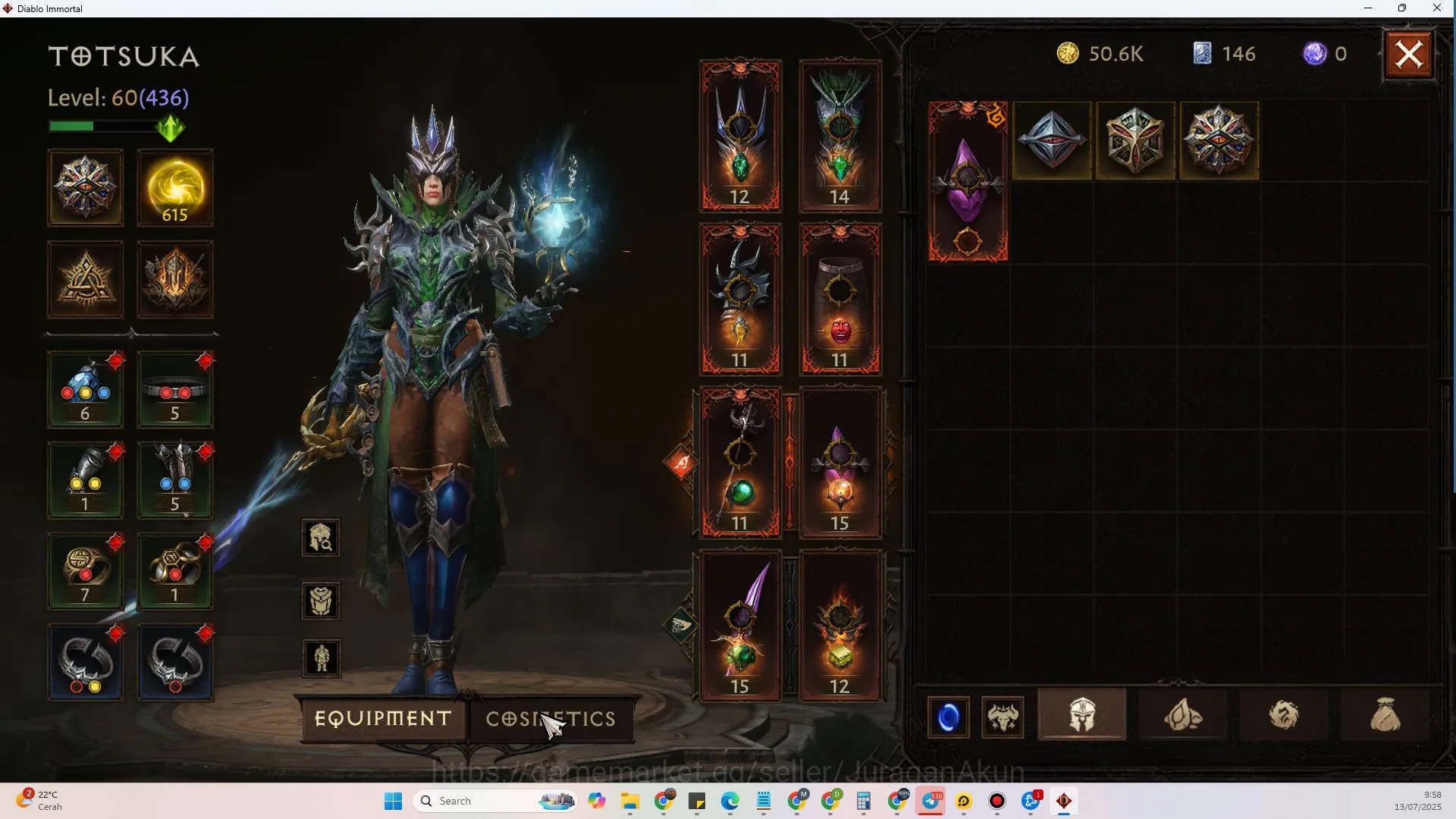 Diablo Immortal Accounts Mid-Tier SEA - Gillian |Lv 60 (436) Wizard 23,928 CR |Reso 615|Many Resource | Check SS (DI811) 3