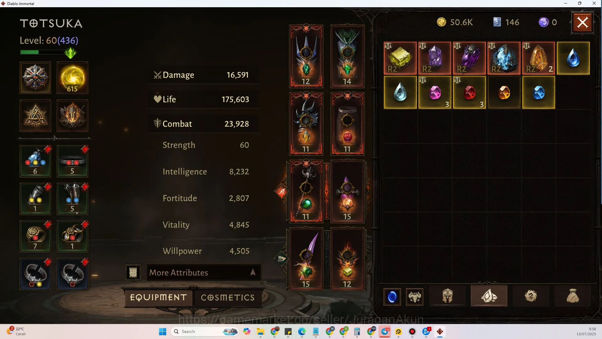 Diablo Immortal Accounts Mid-Tier SEA - Gillian |Lv 60 (436) Wizard 23,928 CR |Reso 615|Many Resource | Check SS (DI811) 4