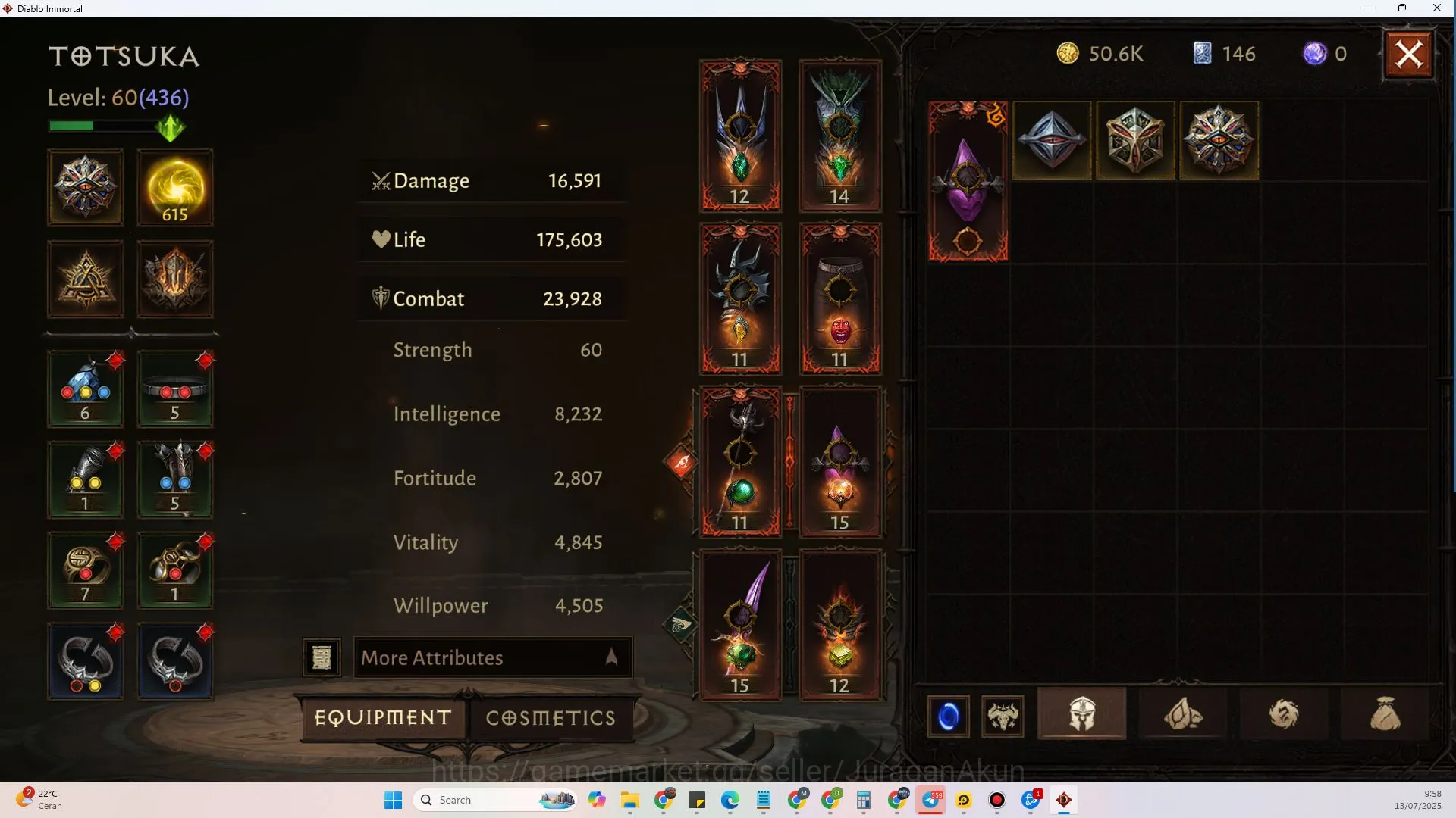Diablo Immortal Accounts Mid-Tier SEA - Gillian |Lv 60 (436) Wizard 23,928 CR |Reso 615|Many Resource | Check SS (DI811) 5