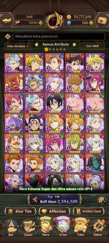 The Seven Deadly Sins: Grand Cross Accounts Starter Asia |2,3M CC| 5UR + 286 Gems (ODK, Arthur, Lancelot, Sabunak, Escanor