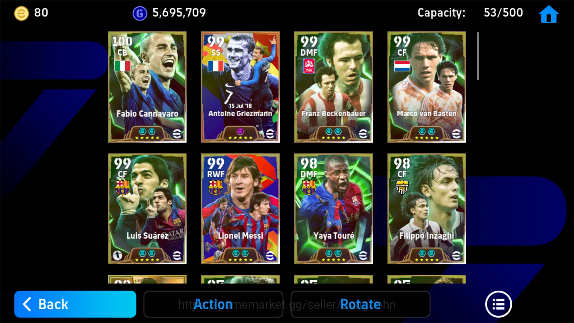 eFootball Accounts Others power 3208 | luis suarez epic db | antoine griezmann big time | lionel messi pack barca | filippo 3