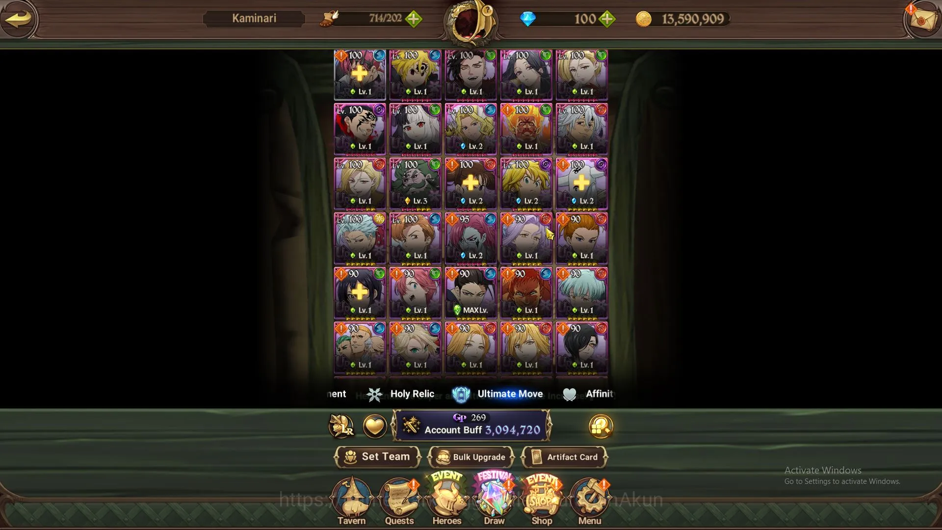 The Seven Deadly Sins: Grand Cross Accounts Midgame Asia|3 M CC|1 LR + 7 UR + 100 2