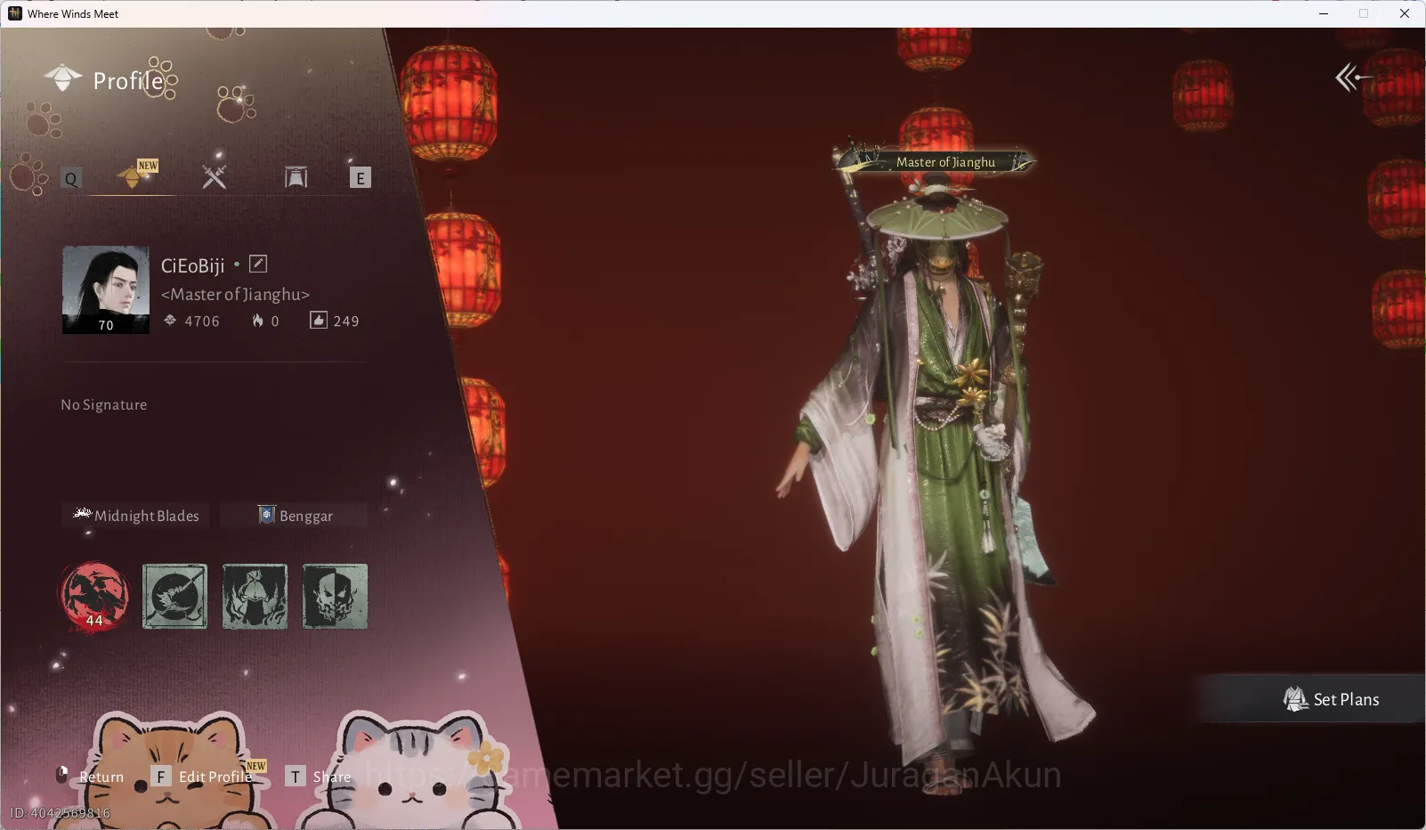 Global|Lv70 CP 15497|Fan & Umbrella Build|Legend Badge 44|Ready heartseeker, ye wanshan, void abyss trial|Log Neteast(WWM769) Where Winds Meet Accounts Global|Lv70 CP 15497|Fan & Umbrella Build|Legend B image 1