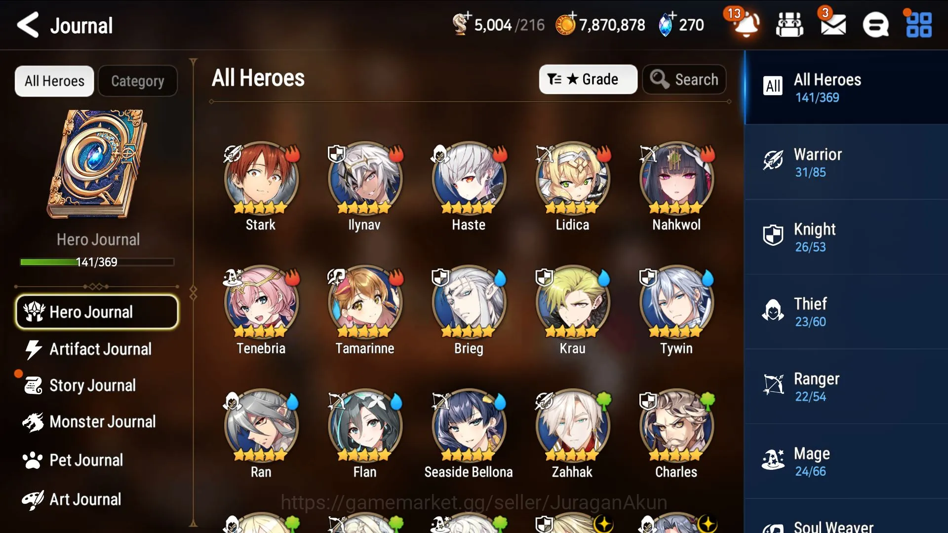 Epic Seven Accounts Mid-Tier Global Unverif|8 ML(Celine,Aramintha,Snow,Flan,Harseti,Roana.)Collab(Stark)|5K Energy|POH&BLESS 4