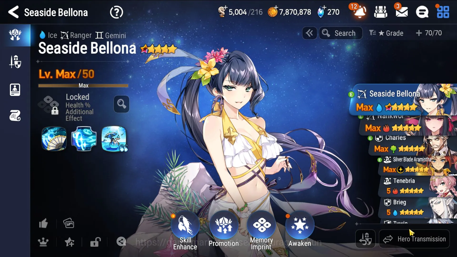 Epic Seven Accounts Mid-Tier Global Unverif|8 ML(Celine,Aramintha,Snow,Flan,Harseti,Roana.)Collab(Stark)|5K Energy|POH&BLESS 5