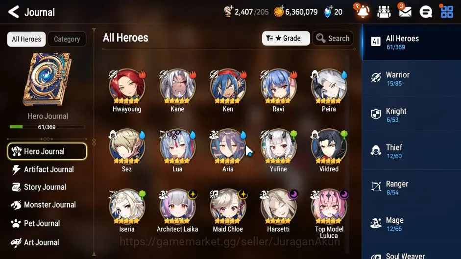 Epic Seven Accounts Mid-Tier Global|Unverif|MidGame|4 ML[Harsetti,ALaika,TMLuluca,MChloe]+[Kane,Ken,Ravi,Iseria]|POH+Bless 4