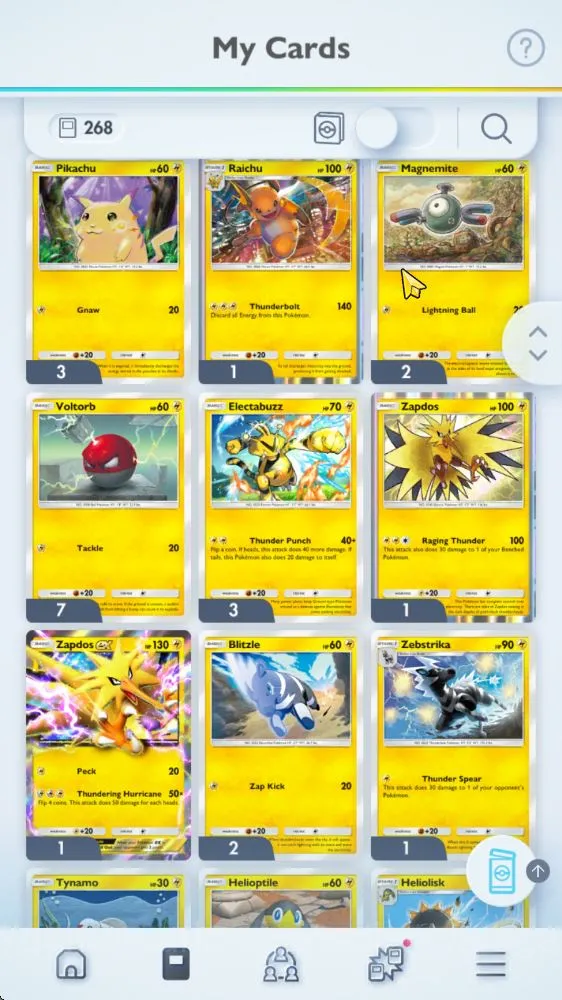 Pokémon TCG Pocket Accounts Lv 10 | 268 Card 13 EX Total(Pickachu x Zapdos, Me image 3
