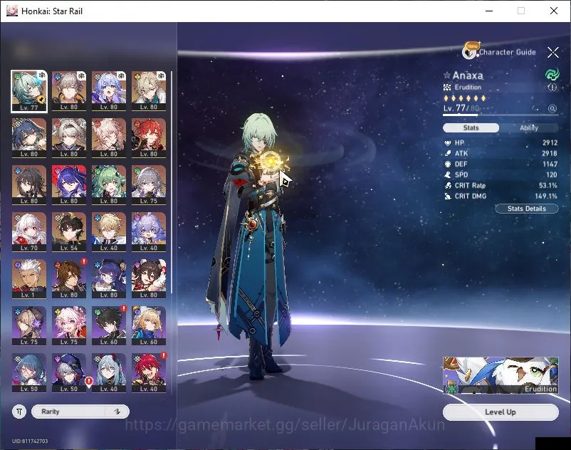 Honkai Star Rail Accounts End Game ASIA|TL 69|11 Limited|(Jiaoqiu,Acheron)+Sign [Anaxa,Aventurine,Huohuo,Firefly Etc]|MC 2
