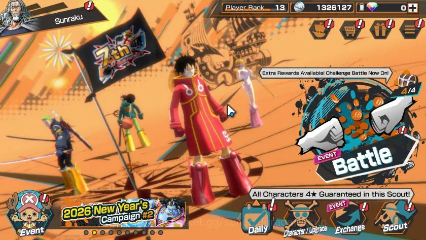 One Piece Bounty Rush Accounts Mid-Tier Global|2 META EX|Daimyo Of Kuri Kozuki Oden,Seraphim Snake|Rank 13|Log Bandai|Check