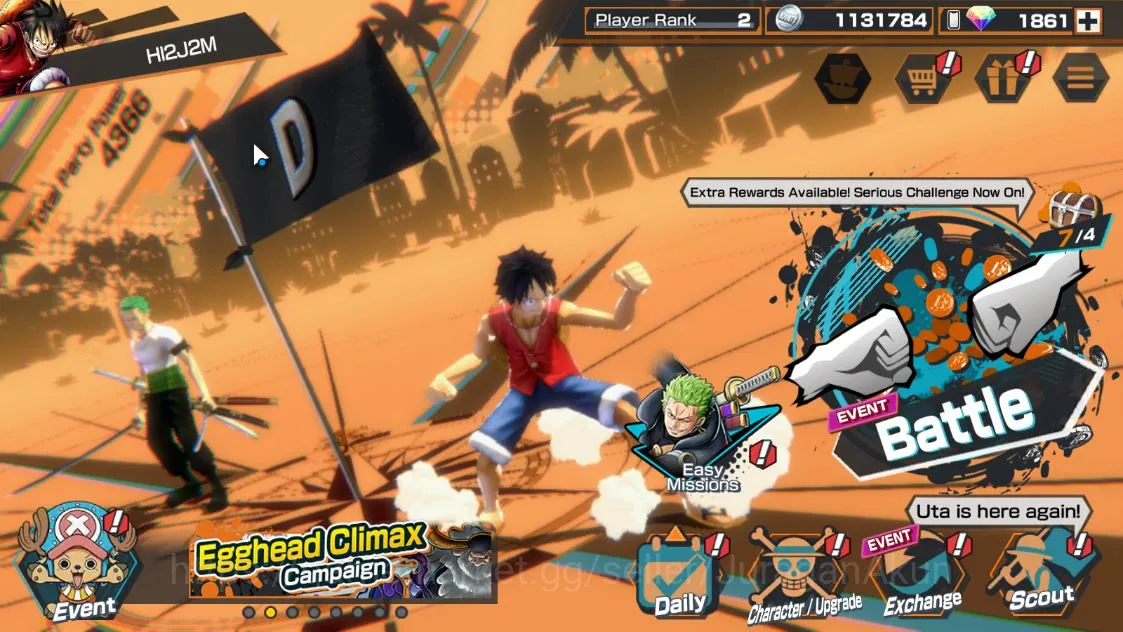 One Piece Bounty Rush Accounts Starter Global|Starter 2 META EX[Elders St.Jaygarcia Saturn,Monkey D.Garp]|1,8k Gems|Rank
