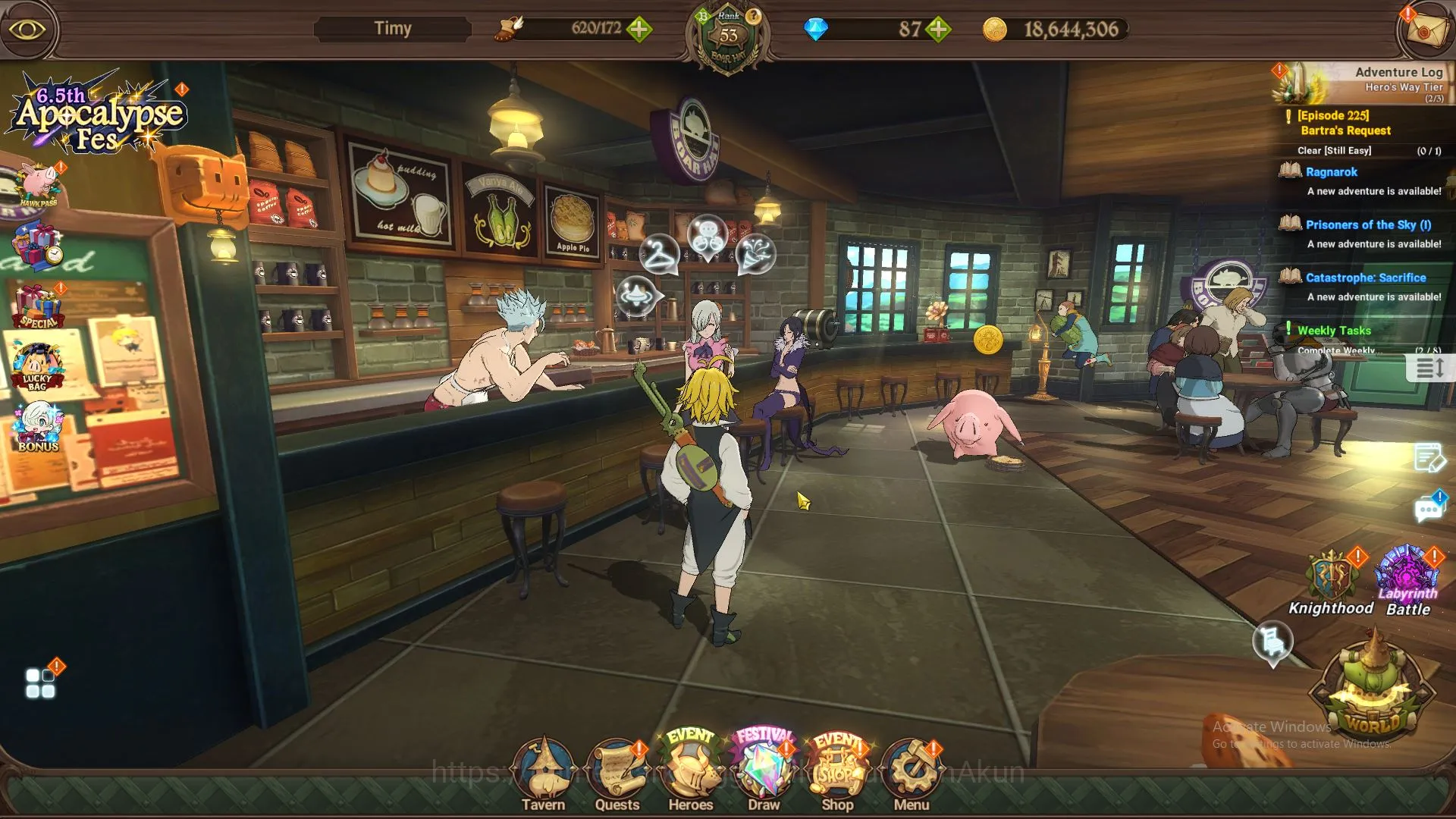 ASIA|2,1M CC|1 LR+4 UR+Collab(Solev,Konosuba)|Elizabeth,Tristan,EliMeli,KDiane,Mael|Code Only|(SDS2725) The Seven Deadly Sins: Grand Cross Endgame ASIA|2,1M CC|1 LR+4 UR+Collab(Solev,Konosuba)|Eliz image 1
