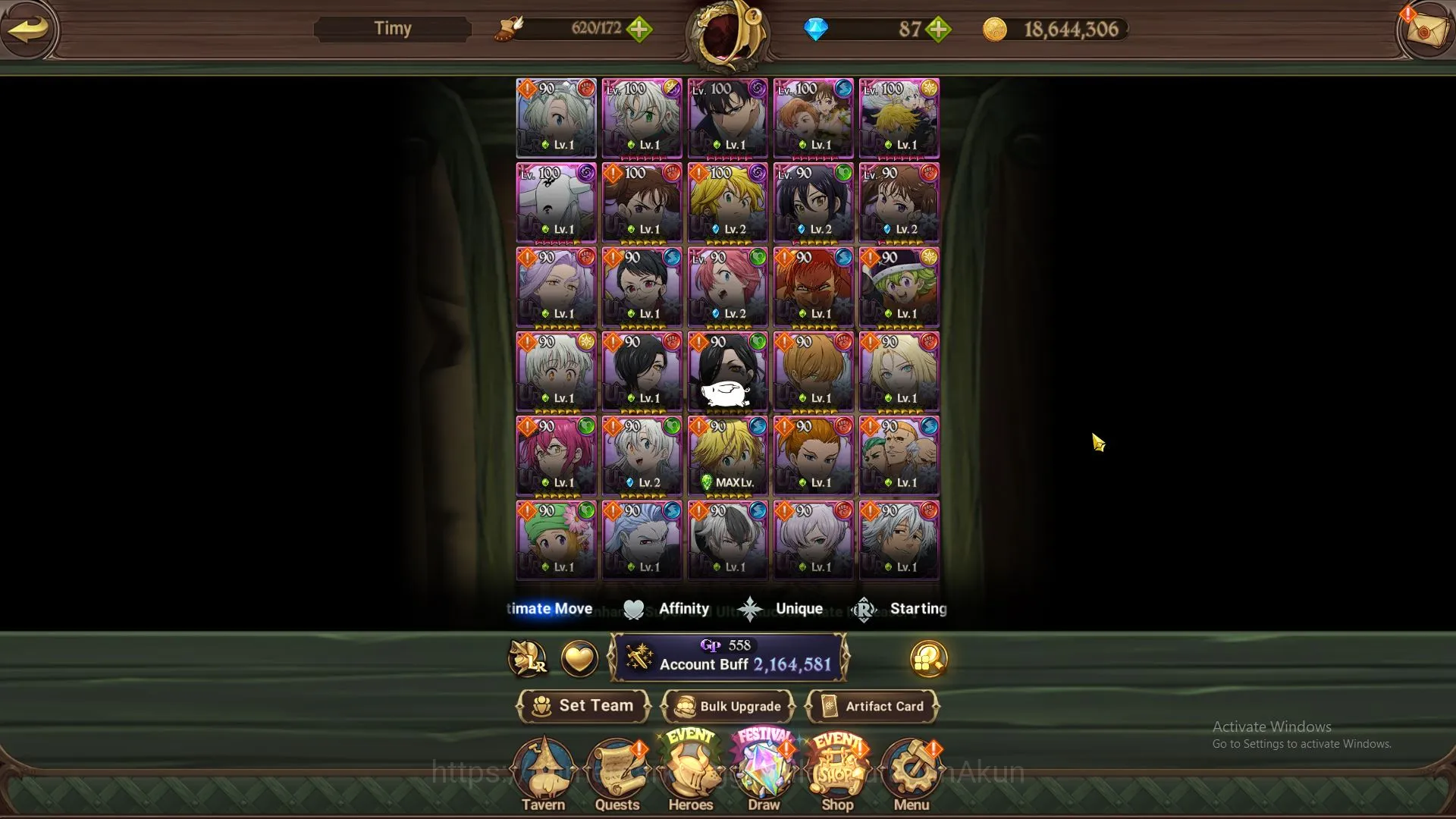 The Seven Deadly Sins: Grand Cross Accounts Endgame ASIA|2,1M CC|1 LR+4 2