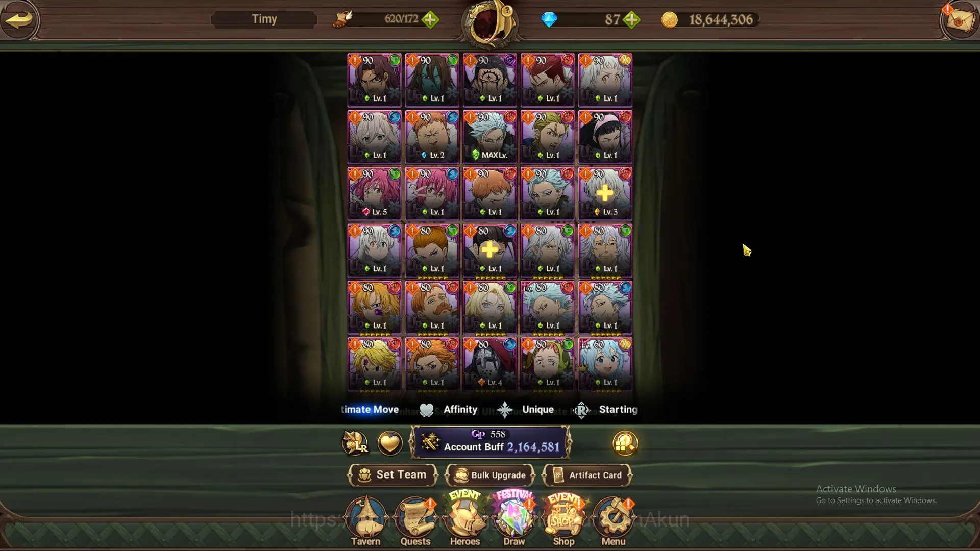 The Seven Deadly Sins: Grand Cross Accounts Endgame ASIA|2,1M CC|1 LR+4 3