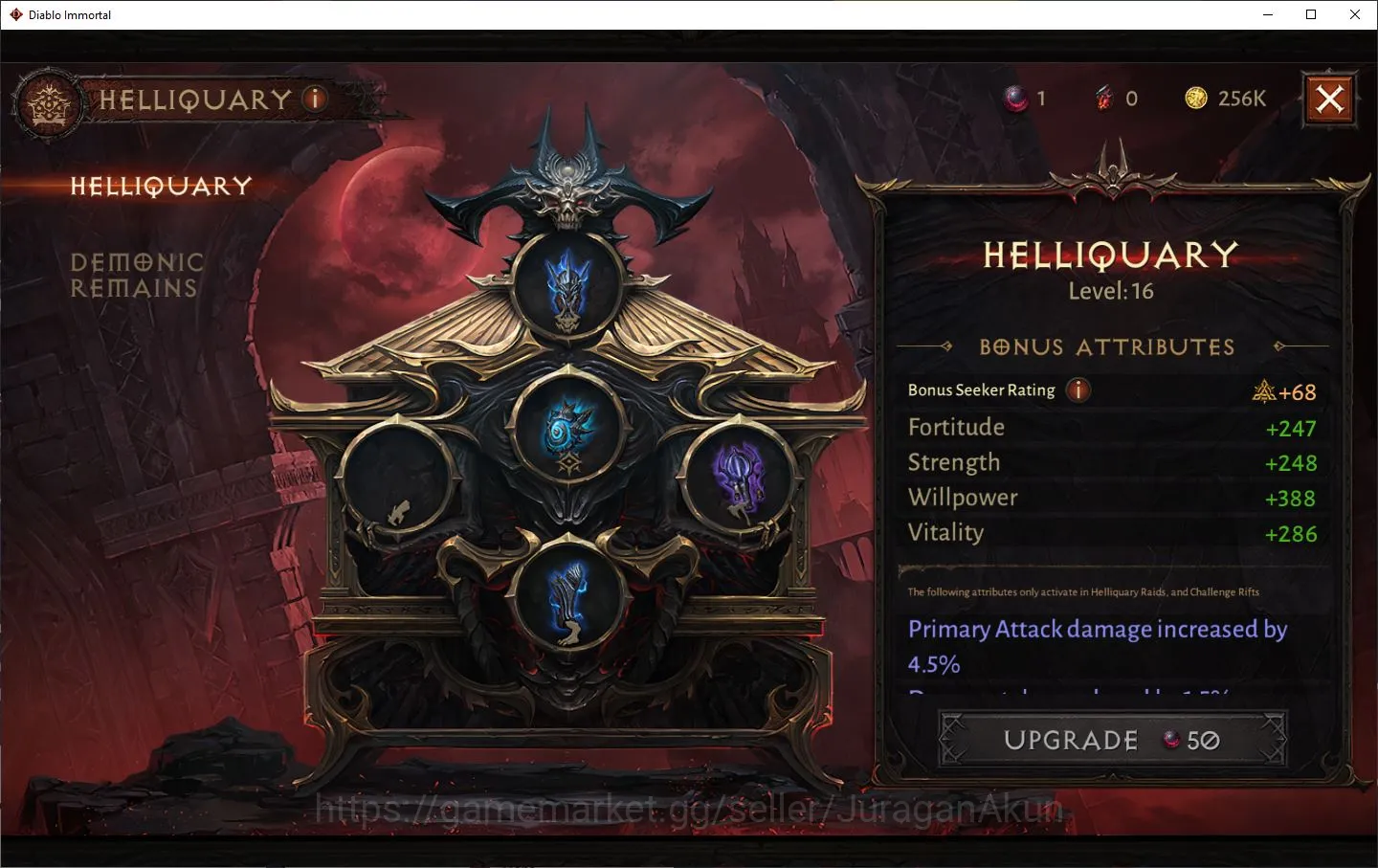 Diablo Immortal Accounts High-End SEA-ANU|Lv60(408)Tempest|28k CR|Reso 720|Hell III|Paragon Slayer|Hell Lv16|Esessence Lv 2 5