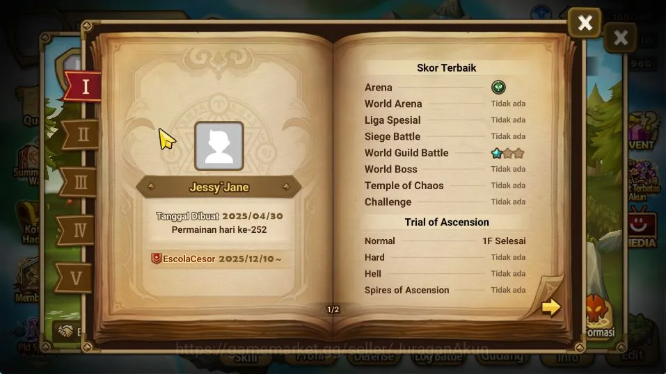 Summoners War: Sky Arena Accounts GLOBAL Starter 1 LND Jessica|5 Total NB5 NB5(Ophil image 3