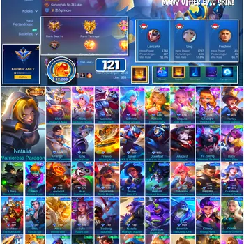 Mobile Legends: Bang Bang Accounts #4642 121 Skins | Natalia Warrioress Paragon (COLLECTOR) | Carmilla Astral Arcana (EPIC