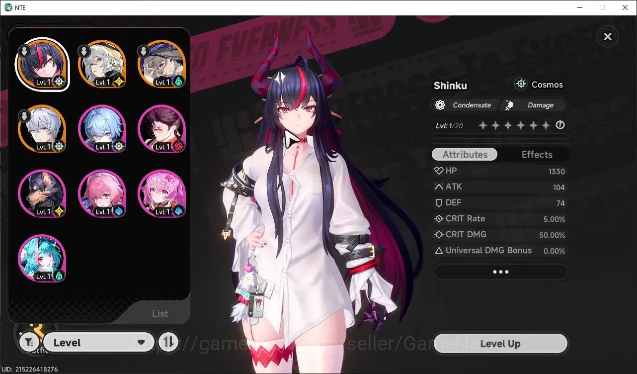 Neverness to Everness Accounts GLOBAL NA|HL 3|3 S-Class 1 Limited Shinku Awk 1,Jiuyuan,(Hathor+Sign)|+1 S-Class Selectr 1
