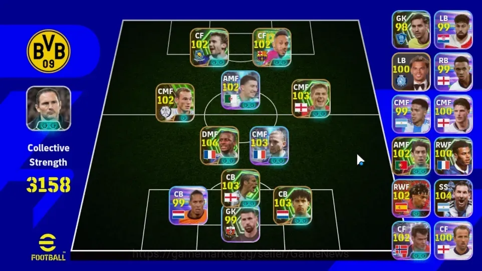 eFootball Accounts Legends & Iconic Players Android|Power 3158|8 Epic Patrick Vieira,Rio Ferdinand,Steven Gerrard|7 Show 1