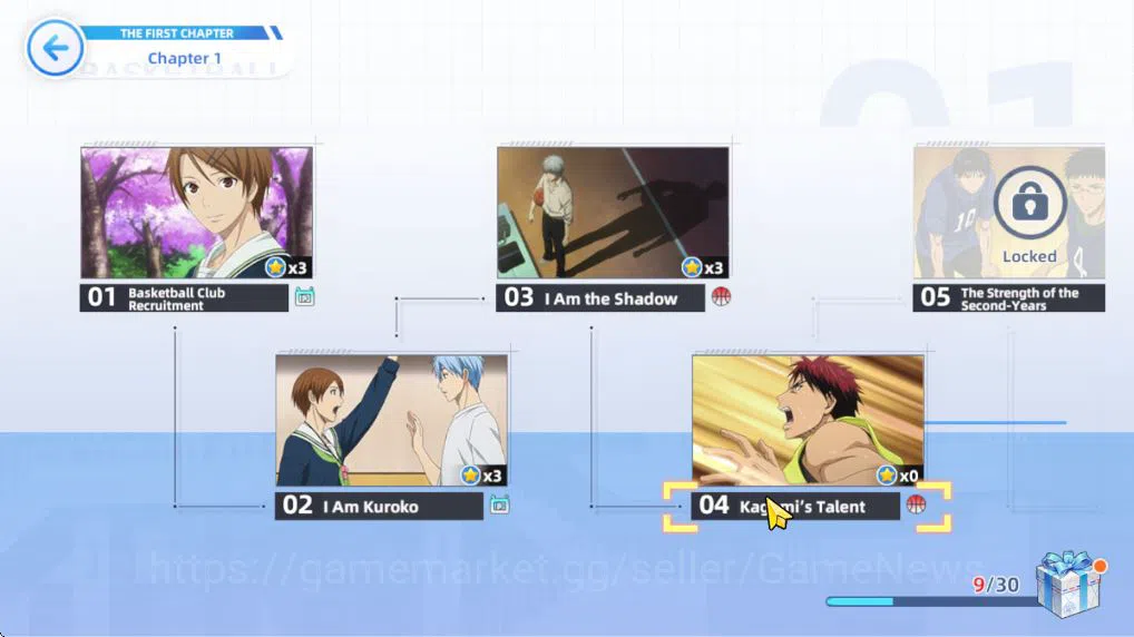 Kuroko's Basketball Street Rivals Accounts SEA SV013|Fresh Starter Lv 3 Limit Zone Taiga Kagami + 4 Other Char + Story 5