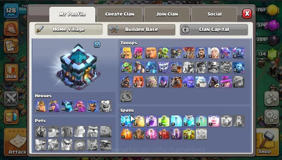 Clash of Clans Accounts LV 128|TH 13-BH 9|HH 7|BK 56,AQ 50,GW 28,MP 38,RC image 3