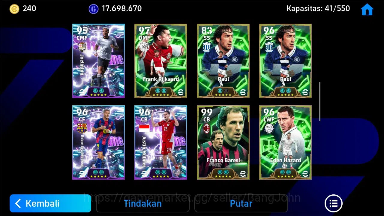 eFootball Accounts Legends & Iconic Players ANDROID|PW 3205|Roy Makaay,Pavel Nedved,Pepe,Justin Hubner,Marco Van Basten,Lee 4