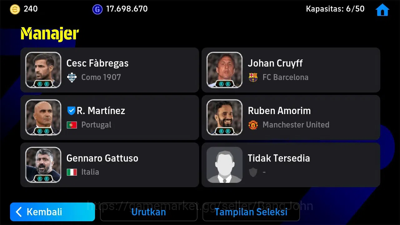 eFootball Accounts Legends & Iconic Players ANDROID|PW 3205|Roy Makaay,Pavel Nedved,Pepe,Justin Hubner,Marco Van Basten,Lee 8